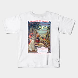 Spa Belgium Vintage Railroad Poster 1900s Kids T-Shirt